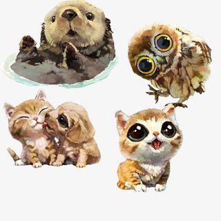 小动物手绘萌图素材图片免抠