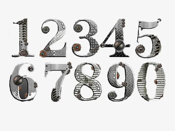 立体螺丝钢铁数字免抠