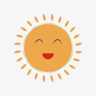 咧嘴笑的小太阳免抠