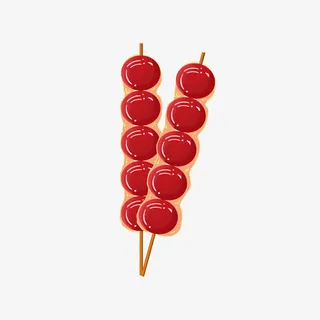 手绘卡通元素插图老北京冰糖葫芦小吃免抠