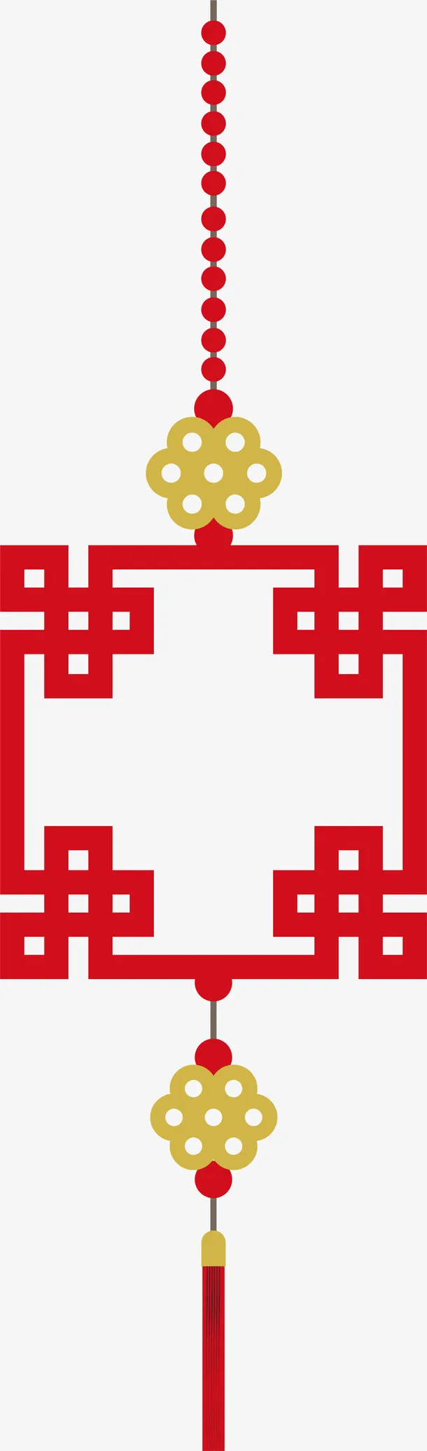 新年红色中国结挂饰免抠