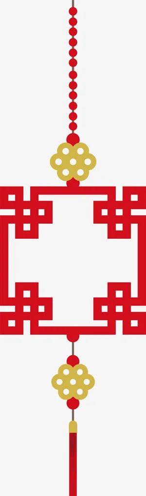 新年红色中国结挂饰免抠