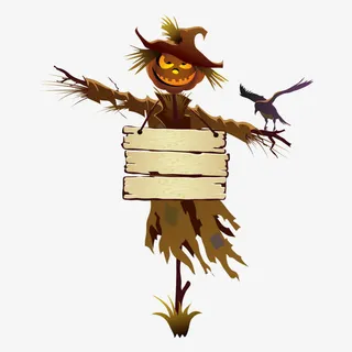 南瓜灯稻草人免抠