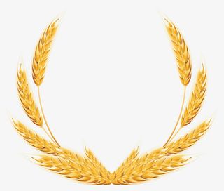 金黄色手绘麦穗创意花环造型免抠