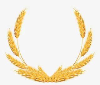 金黄色手绘麦穗创意花环造型免抠