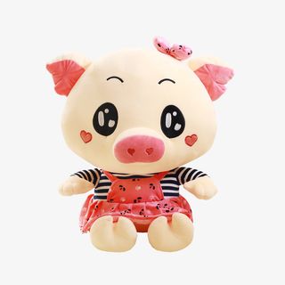 红色小猪玩偶海报免抠