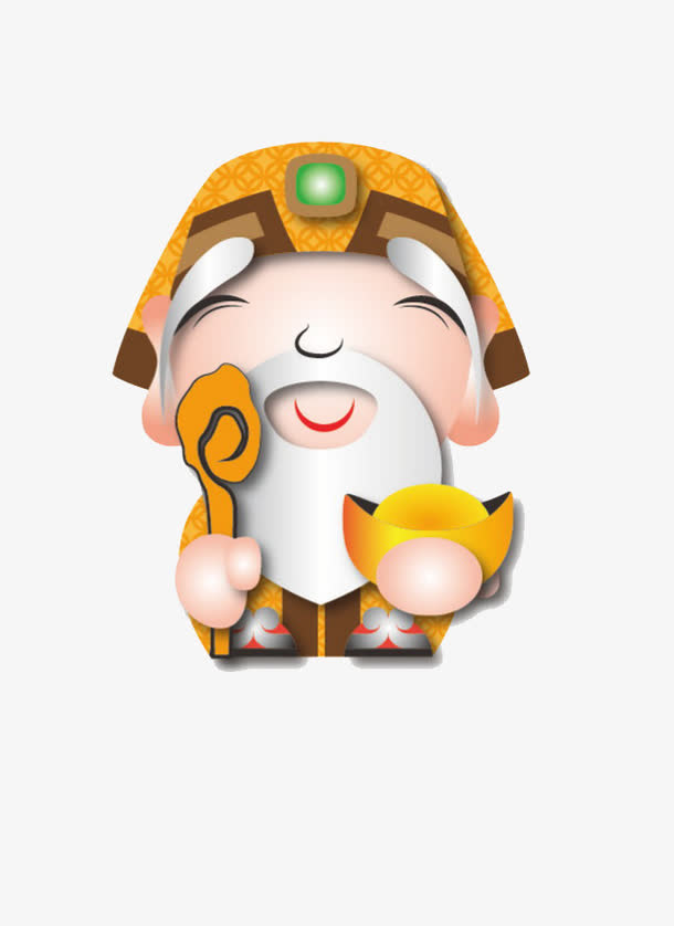 Q版卡通财神土地公免抠