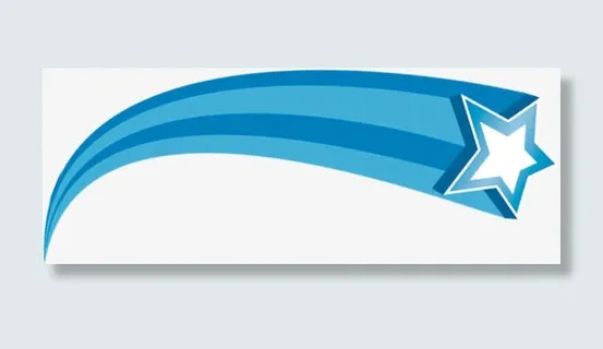 蓝色横向条纹五角星免抠