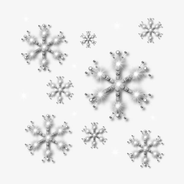 发光雪花免抠