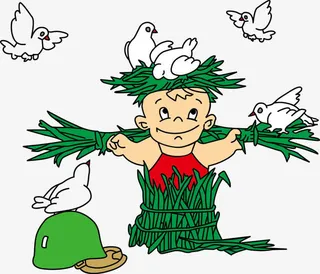 卡通矢量人物稻草人PNG图免抠