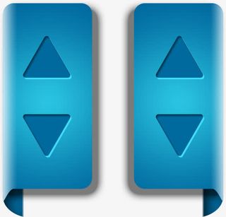 蓝色网页左右翻页按钮免抠