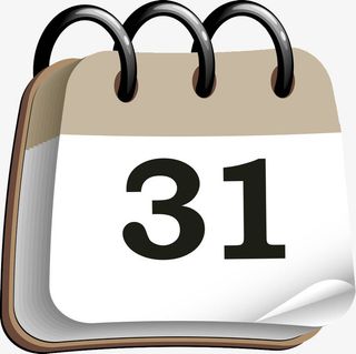 拐角卷起的31号日历免抠