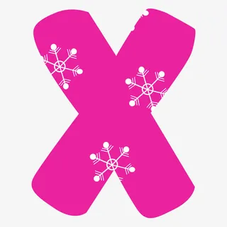 雪花纹装饰字母X免抠