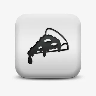 磨砂白广场图标食品饮料食品比萨免抠