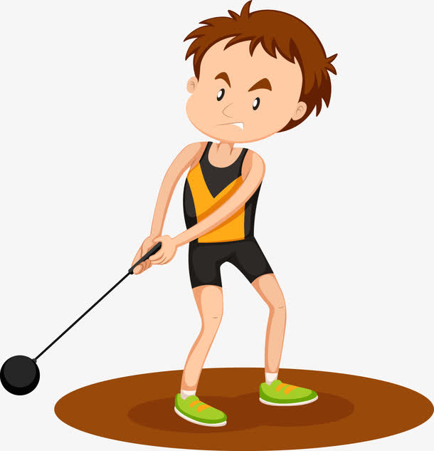 外国学生运动形象矢量免抠