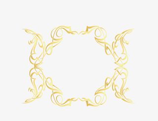 欧式花纹多边形线框png免抠