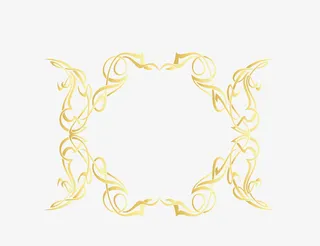 欧式花纹多边形线框png免抠