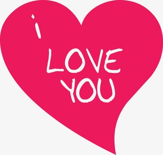 玫红心形我爱你图案免抠