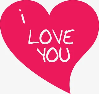 玫红心形我爱你图案免抠