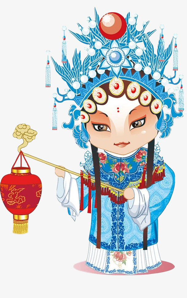 国潮女性戏曲人物免抠元素免抠