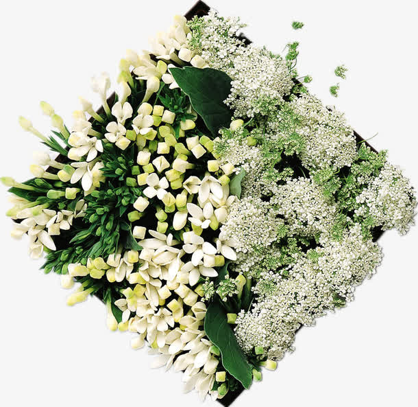 白色鲜花盒子免抠