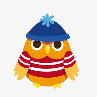 黄色装扮猫头鹰矢量图免抠