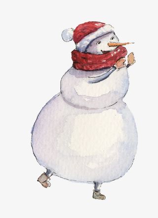 手绘雪人免抠