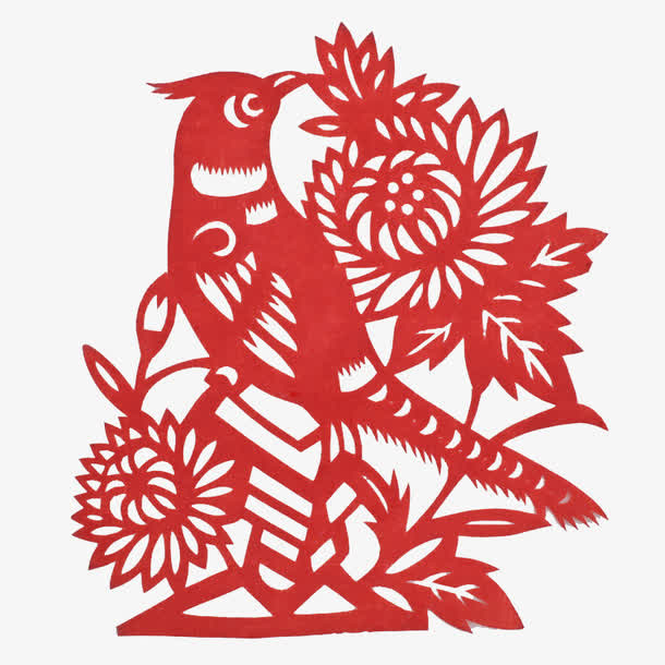 喜鹊剪纸免抠