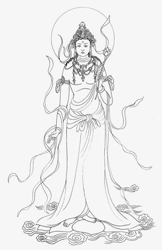 高贵的观世音菩萨线稿免抠
