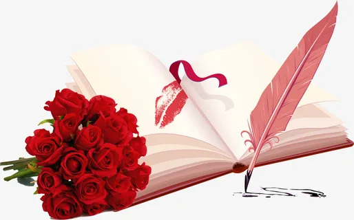 情人节花束书写情书免抠