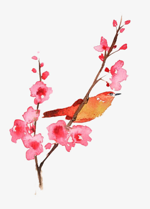 手绘喜上眉梢免抠