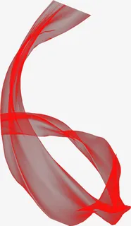红色透明丝带中秋免抠