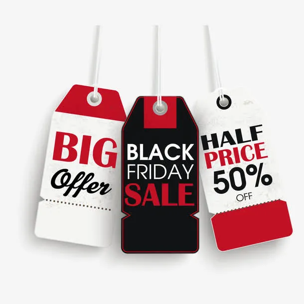 秋天枫叶吊牌黑色标签图片免抠