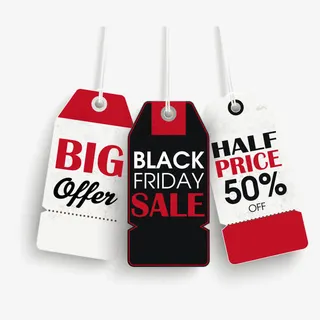 秋天枫叶吊牌黑色标签图片免抠