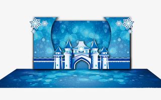 冰雪城堡卡通舞台效果免抠