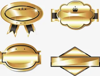创意金色标签免抠图免抠