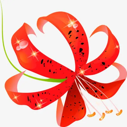 红色鲜花盛开花朵免抠