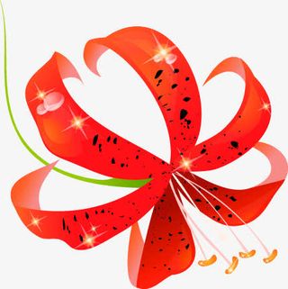 红色鲜花盛开花朵免抠