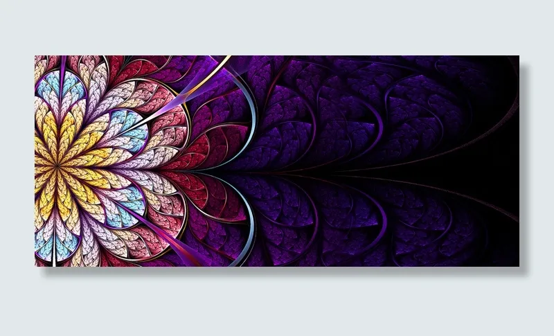 花朵华丽渐变紫色banner背景高清