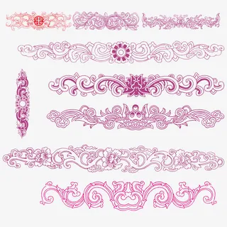 中国风传统纹样边框免抠