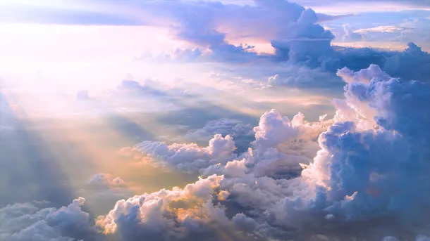 清新黄昏天空云彩背景大图免抠