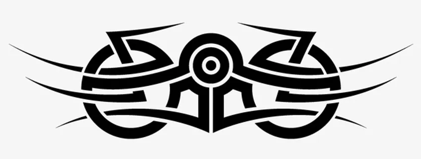 手绘黑色创意纹身花纹免抠