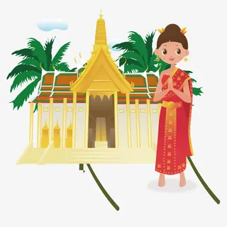 泰国服饰风情少女免抠