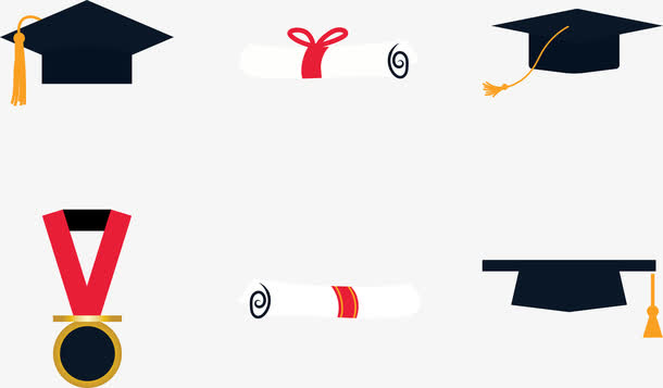 矢量毕业学士帽图标免抠