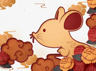 矢量鼠年手绘元素图免抠