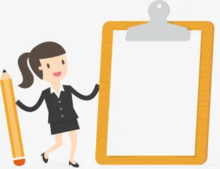 拿着铅笔的商务女性免抠