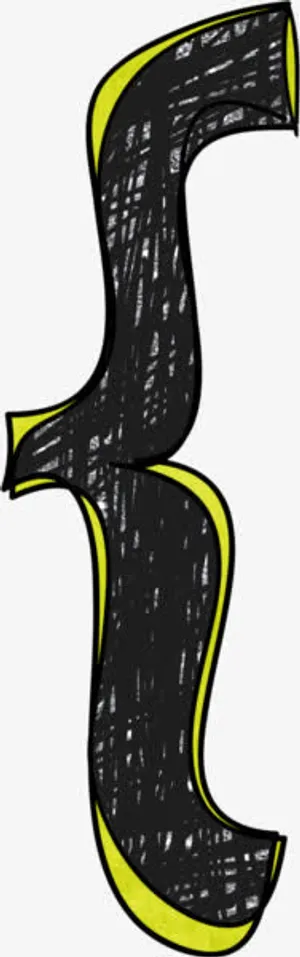 黑色左边大括号手绘免抠