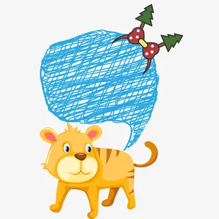 老虎和对话框免抠