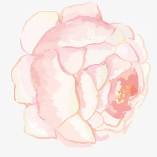 唯美水彩花朵素材免抠