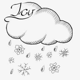 白云手绘雪花矢量素材免抠